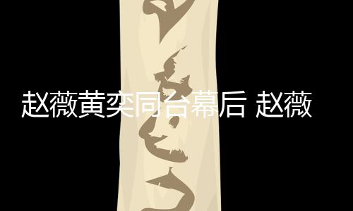 薇私为黄下曾幕后同台赵薇 赵黄奕气奕加油打